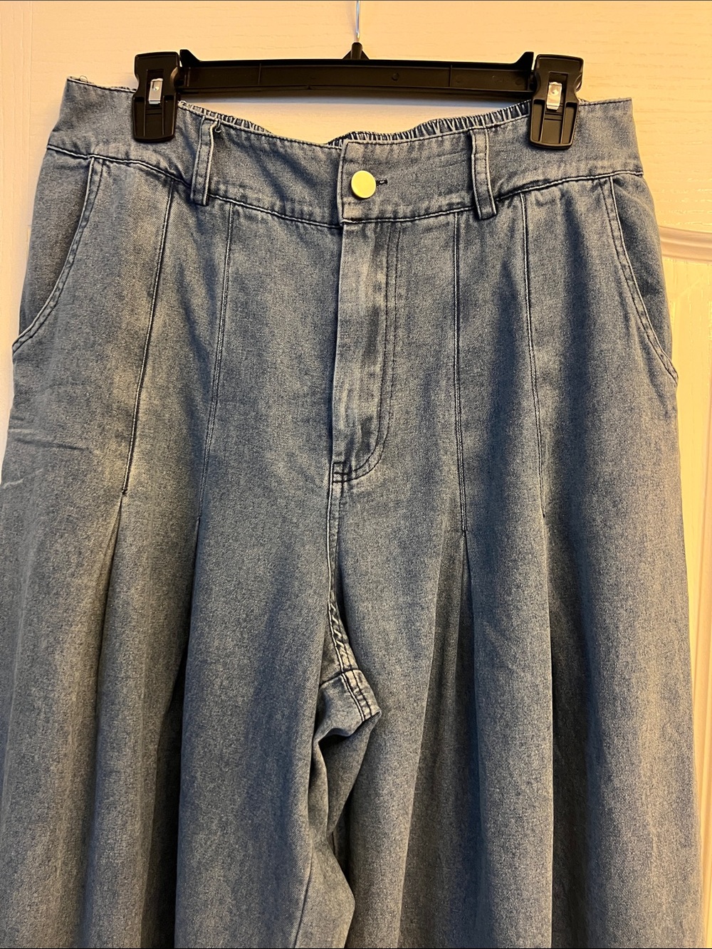 JODIFL Light Blue Wide Leg Denim Culottes - Picture 6 of 9